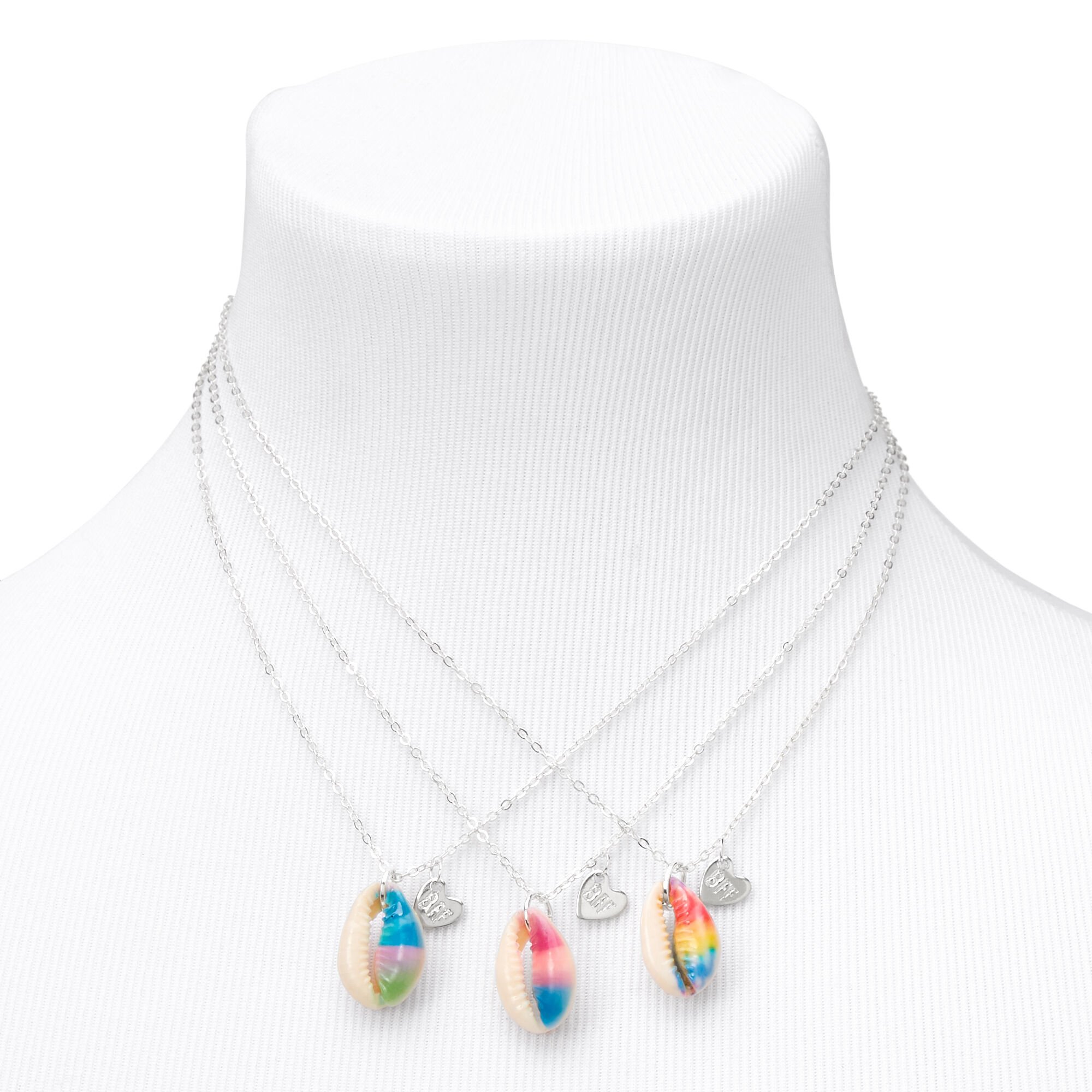 Tie-Dye Cowrie Shell Best Friends Necklaces - 3 Pack,