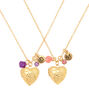 Best Friends Gold Engraved Heart Locket Pendant Necklaces - 2 Pack,