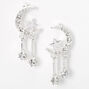 Silver 1&quot; Celestial Drop Earrings,