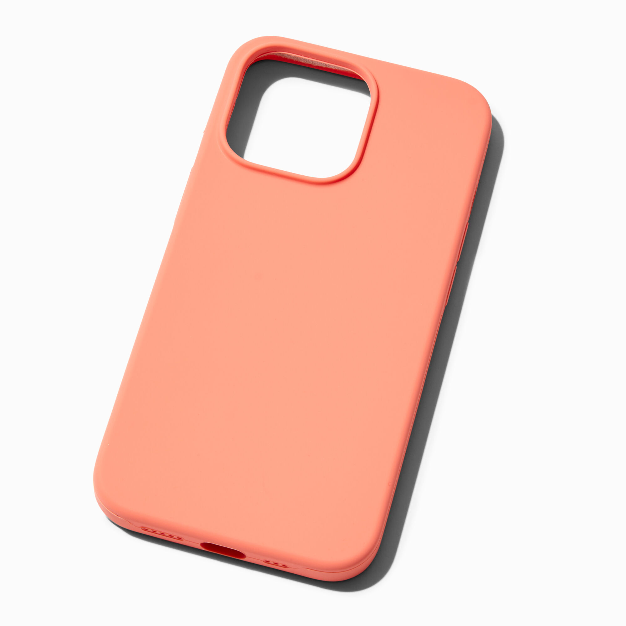 View Claires Solid Silicone Phone Case Fits Iphone 13 Pro Coral information