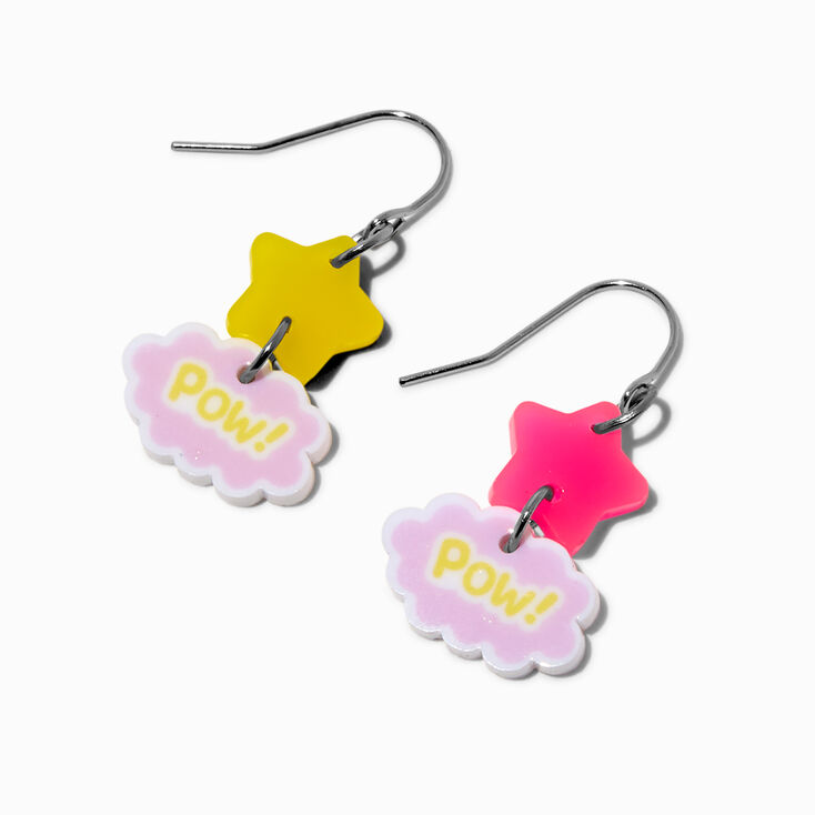 Star &quot;Pow&quot; Drop Earrings,