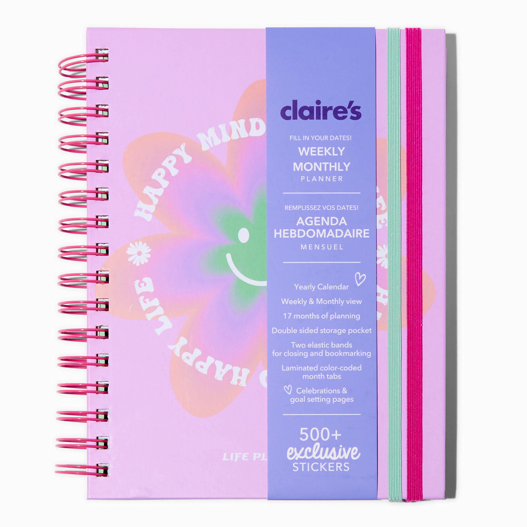 View Claires happy Mind Happy Life Weeklymonthly Undated Planner information