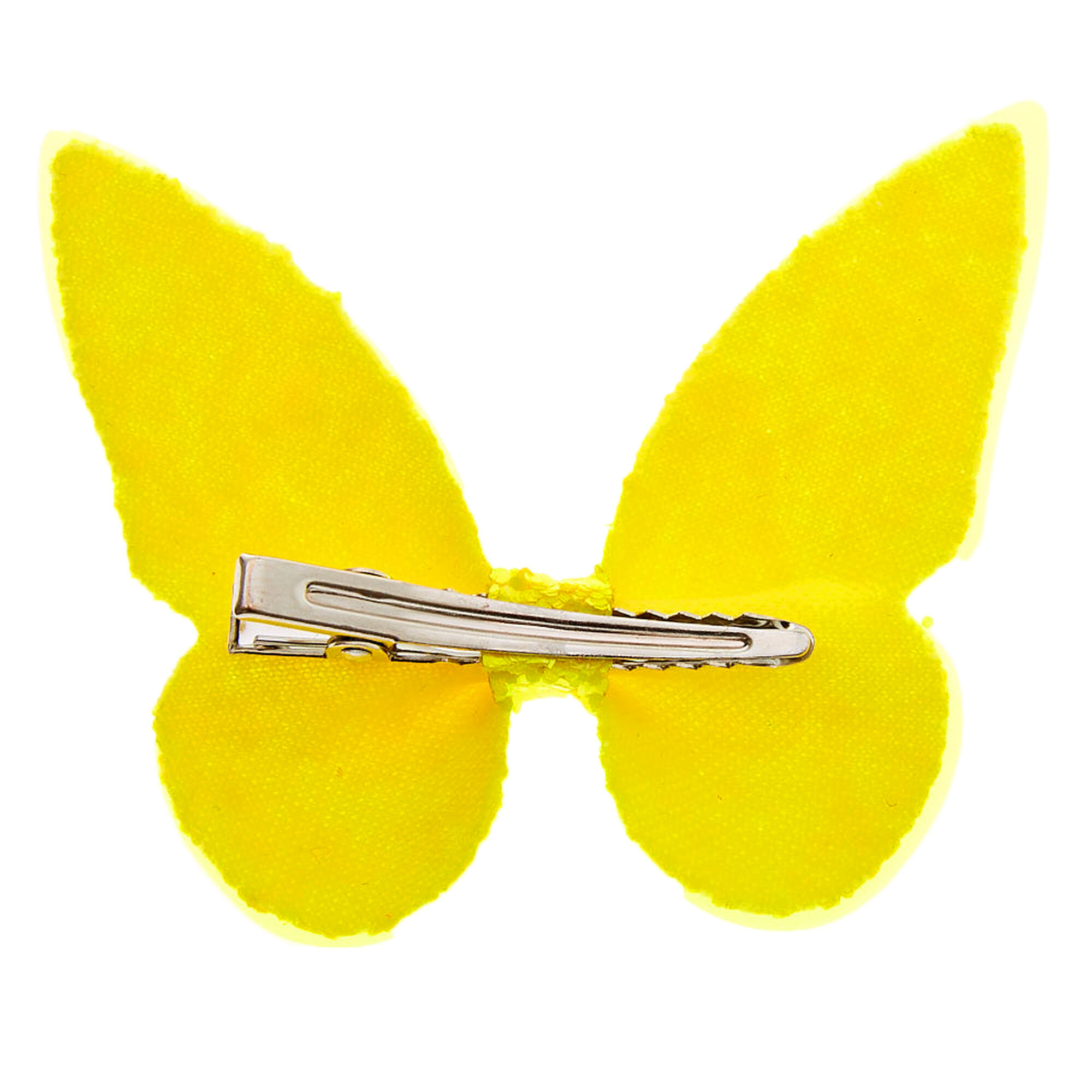 Neon Butterfly Hair Clip Yellow Claire S Us