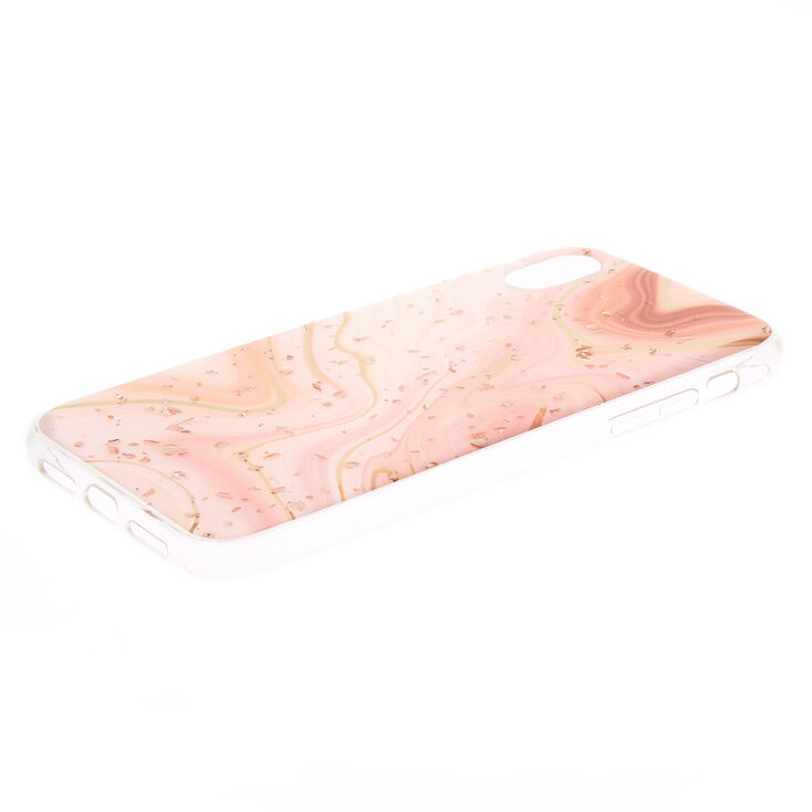 Marble Rose Gold Flake Phone Case - Fits iPhone XR,