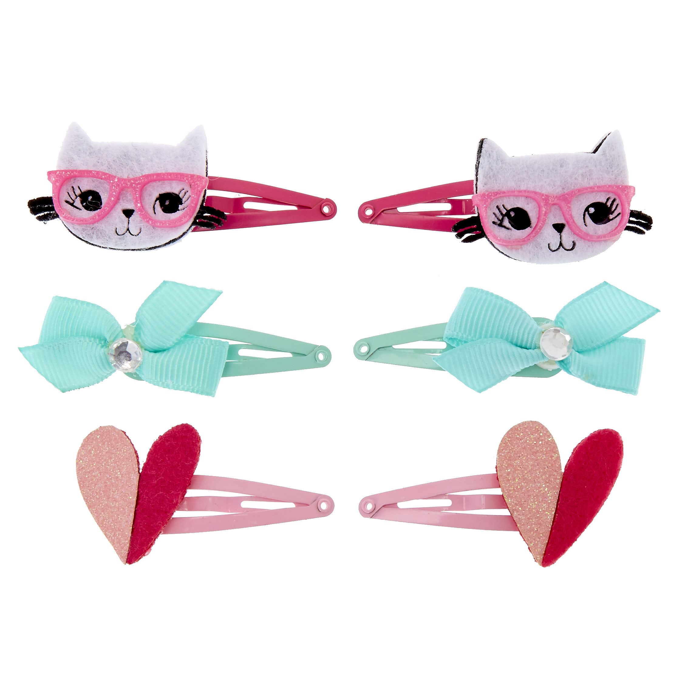 Claire's Club Pastel Mix Hair Clips - 6 Pack,