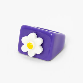 Purple Floral Fidget Resin Ring,