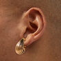 Gold-tone Textured Rain Drop Clip-On Earrings,