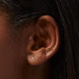 Gold-tone Cubic Zirconia Trio Stud Earrings,