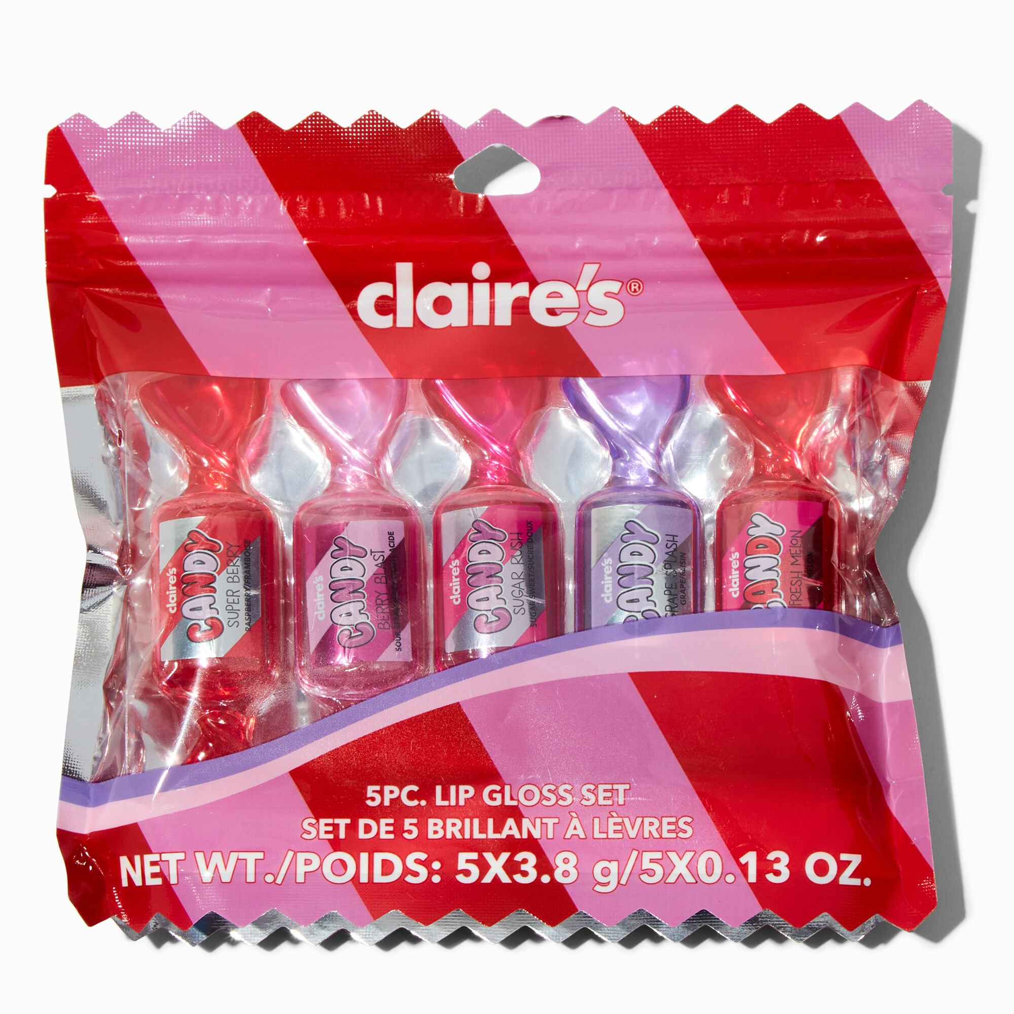 View Claires Candy Wrapper Lip Gloss Set 5 Pack information
