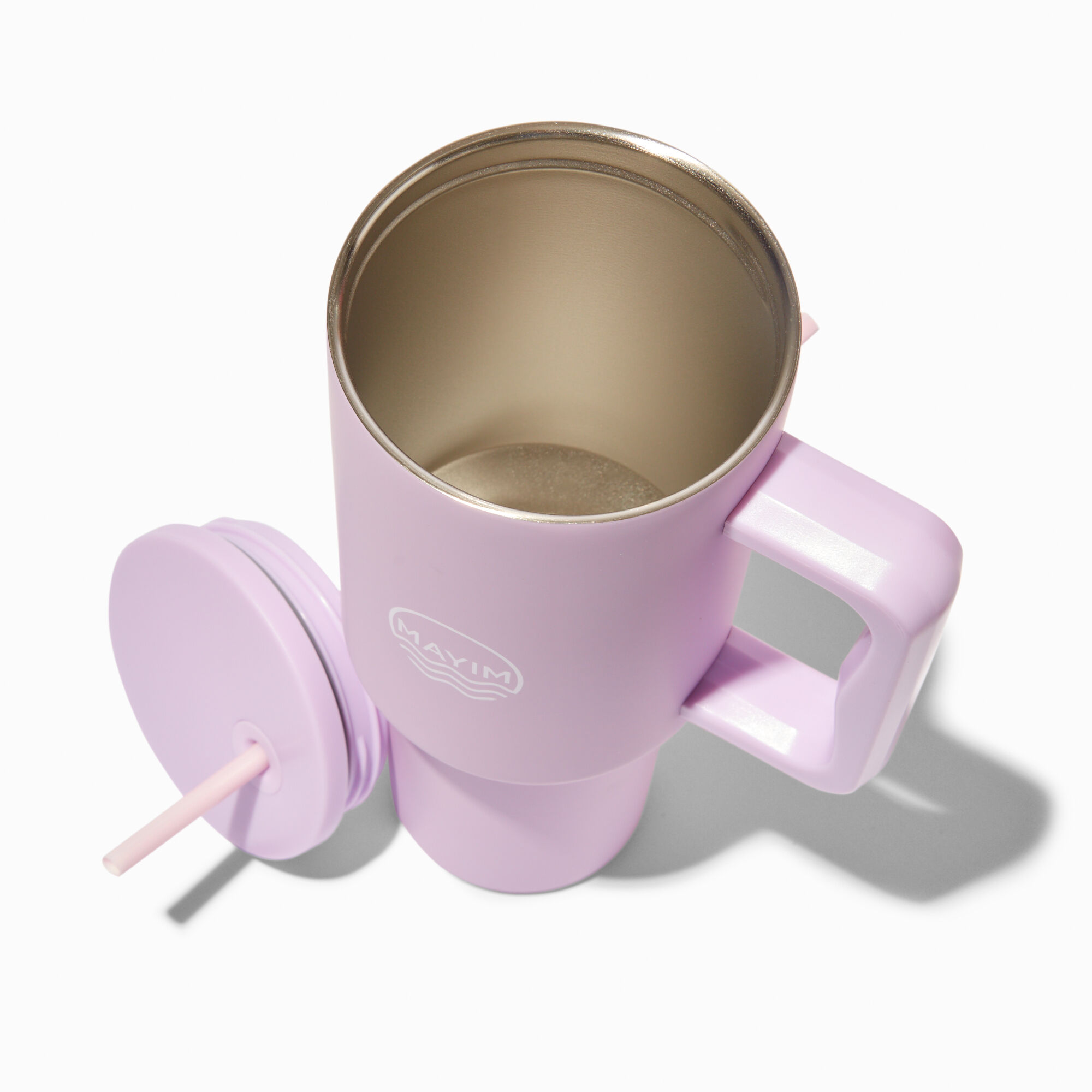 Lilac Stainless Steel Handled Tumbler,