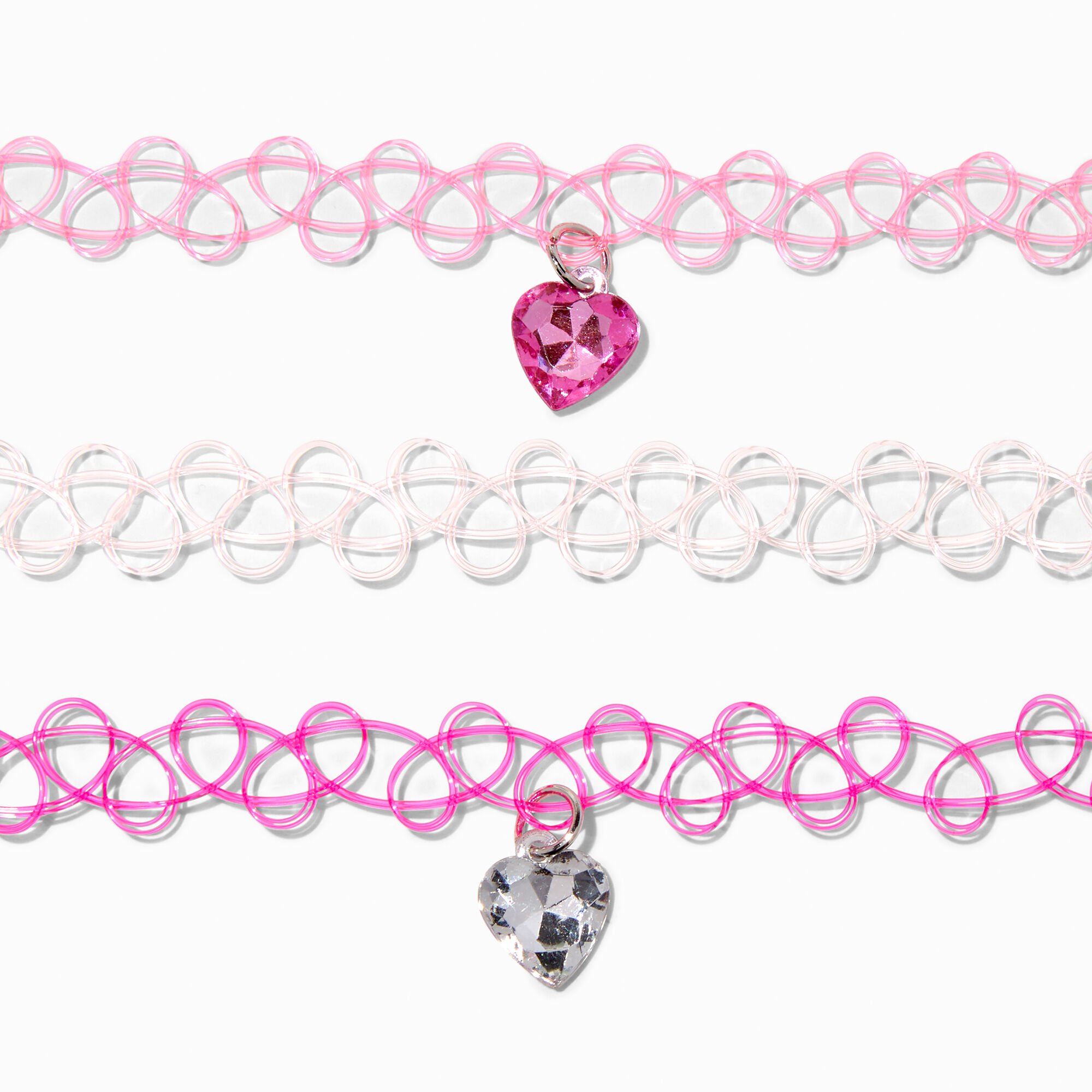 View Claires Club Hot Choker Set 3 Pack Pink information