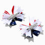 Stars &amp; Stripes Glitter Bow Hair Clips - 2 Pack,