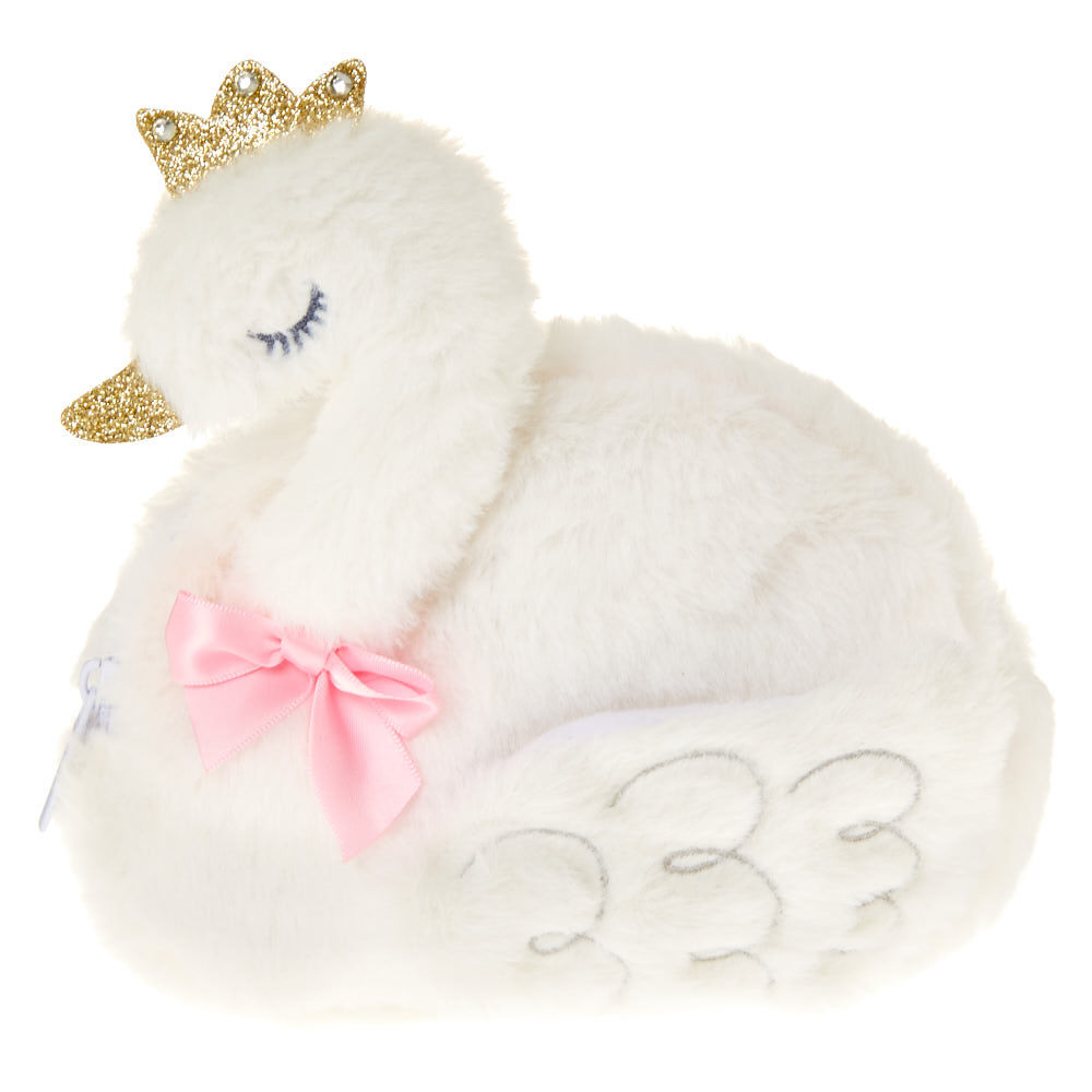 Claire's Club Plush Swan Makeup Bag - White,