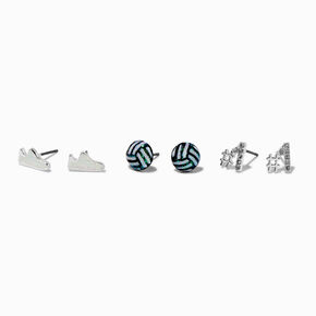 Volleyball Player Stud Earrings - 3 Pack,