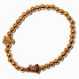 Gold-tone Pom Poms Cheerleading Beaded Stretch Bracelet,