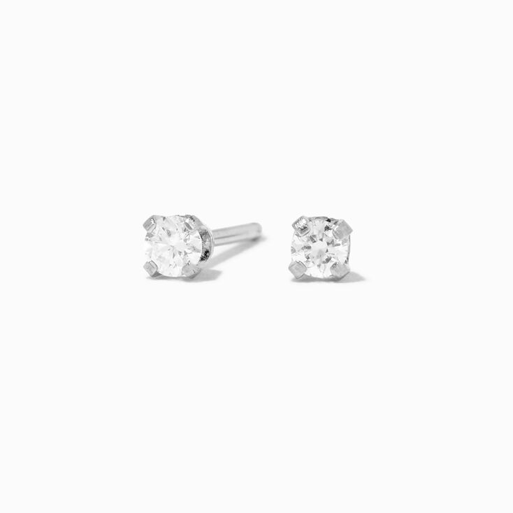 14kt White Gold 0.1 ct tw Laboratory Grown Diamond Studs Baby Ear Piercing Kit with Ear Care Solution,