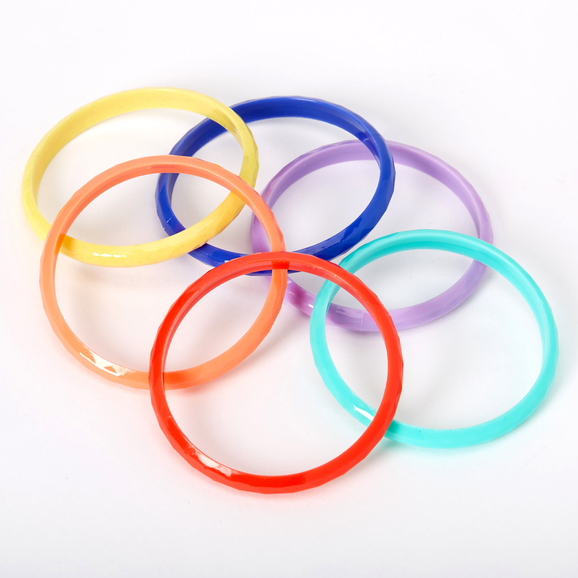 Claire's Club Rainbow Bangle Bracelets - 6 Pack,