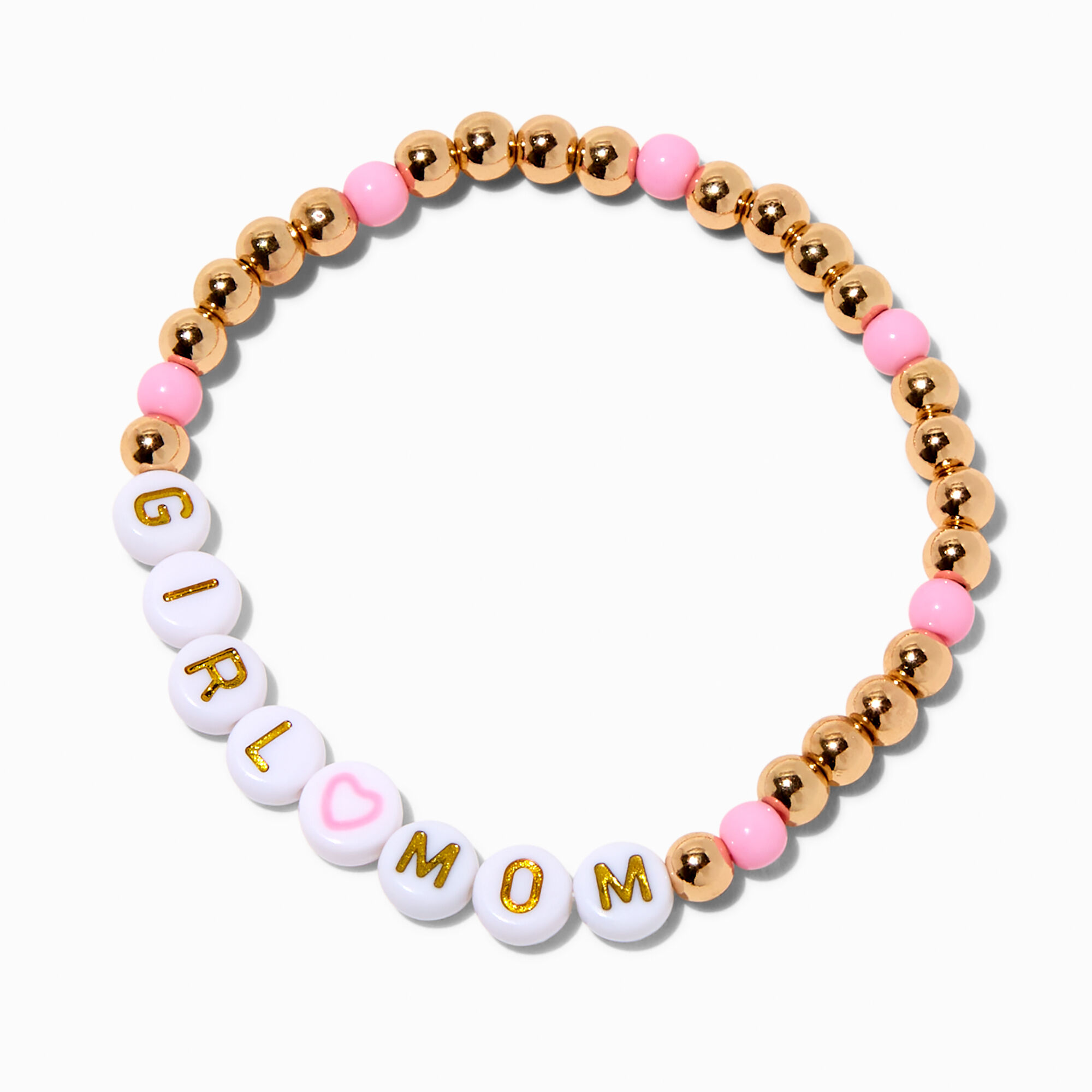 "Girl Mom" Beaded Stretch Bracelet,
