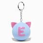 Initial Cat Ears Stress Ball Keychain - E,