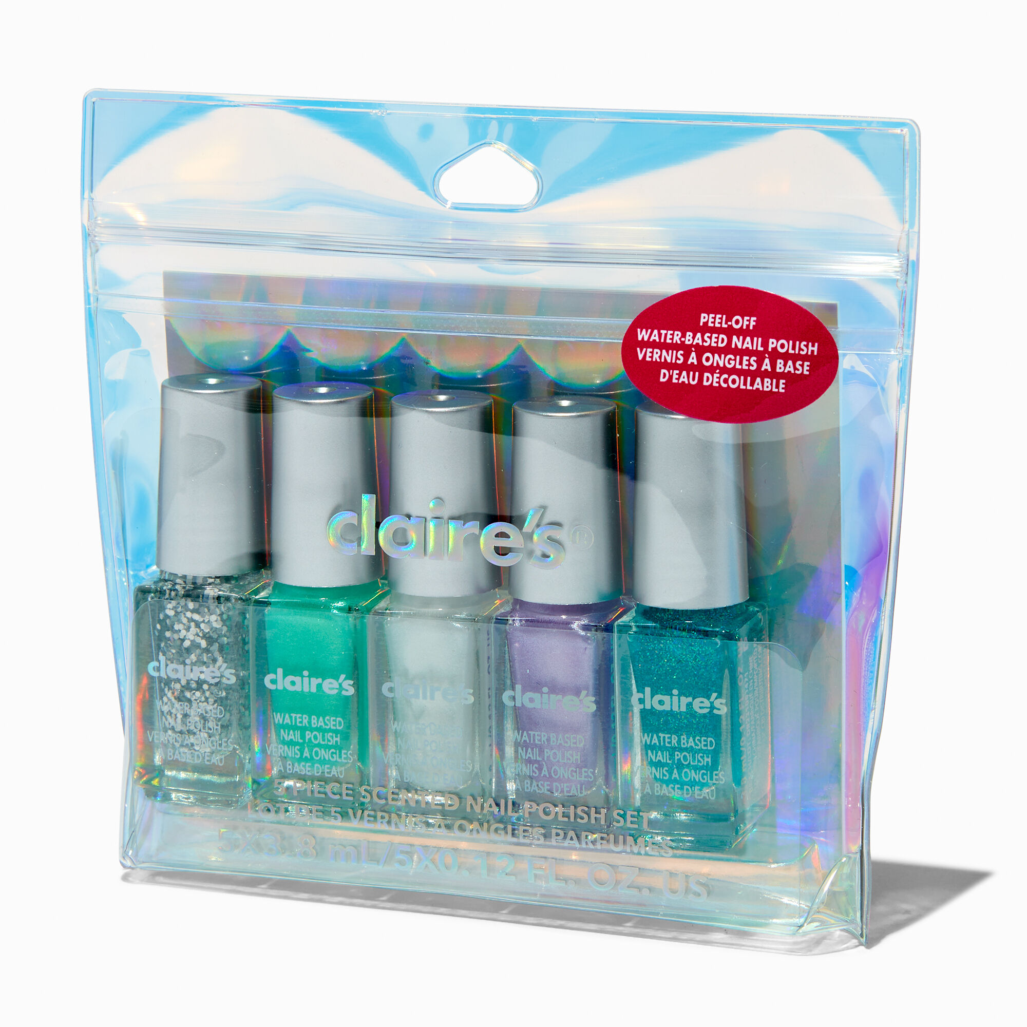 View Claires Mermaid Scented Peel Off Nail Polish Set 5 Pack Blue information