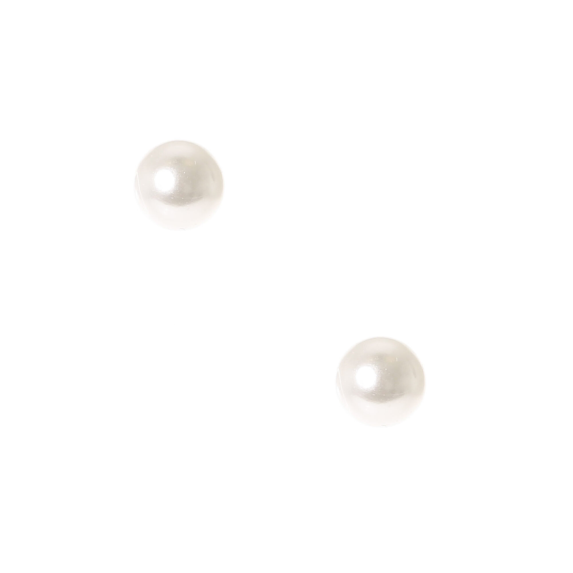 View Claires Pearl 8MM Stud Earrings Silver information
