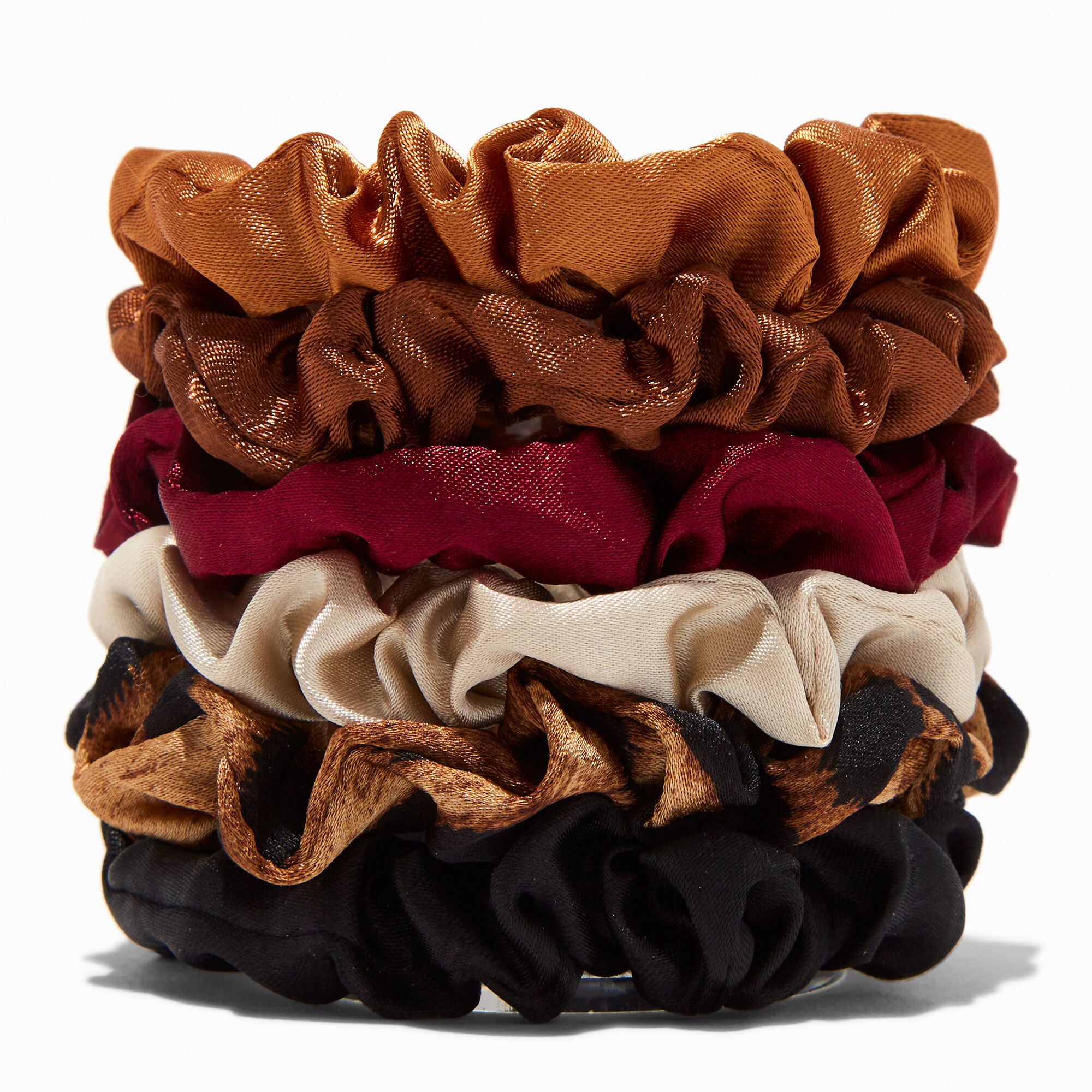 Cheetah Skinny Silky Hair Scrunchies - 6 Pack,
