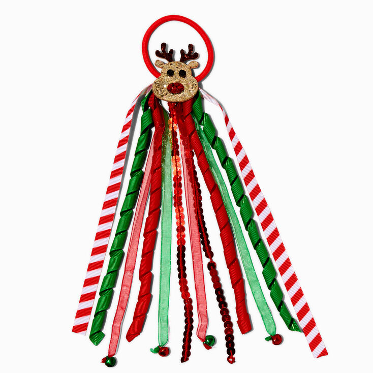 Glitter Reindeer Christmas Streamer Hair Tie,