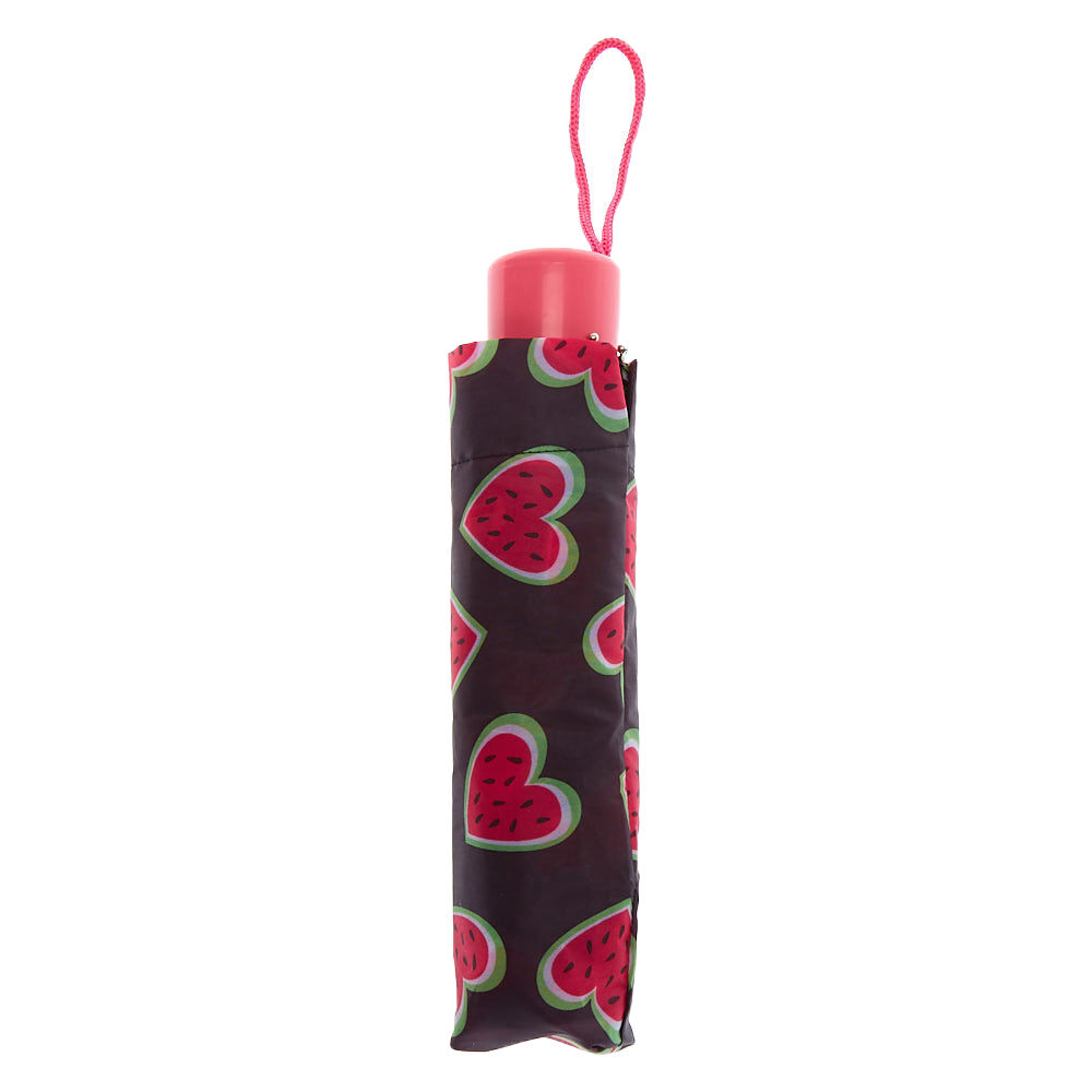 Watermelon Hearts Umbrella - Black,