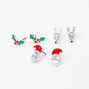 Silver Christmas Stud Earrings - 3 Pack,