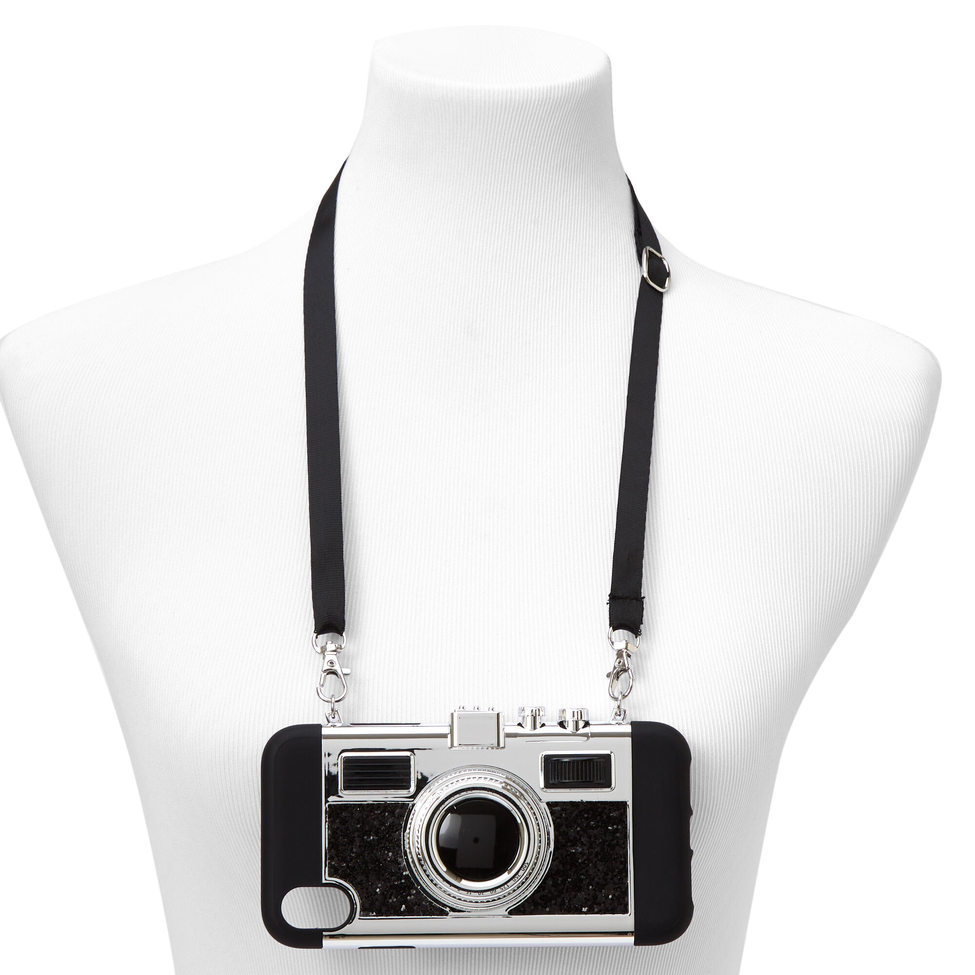 Black Glitter Camera Phone Case - Fits iPhone® XR,