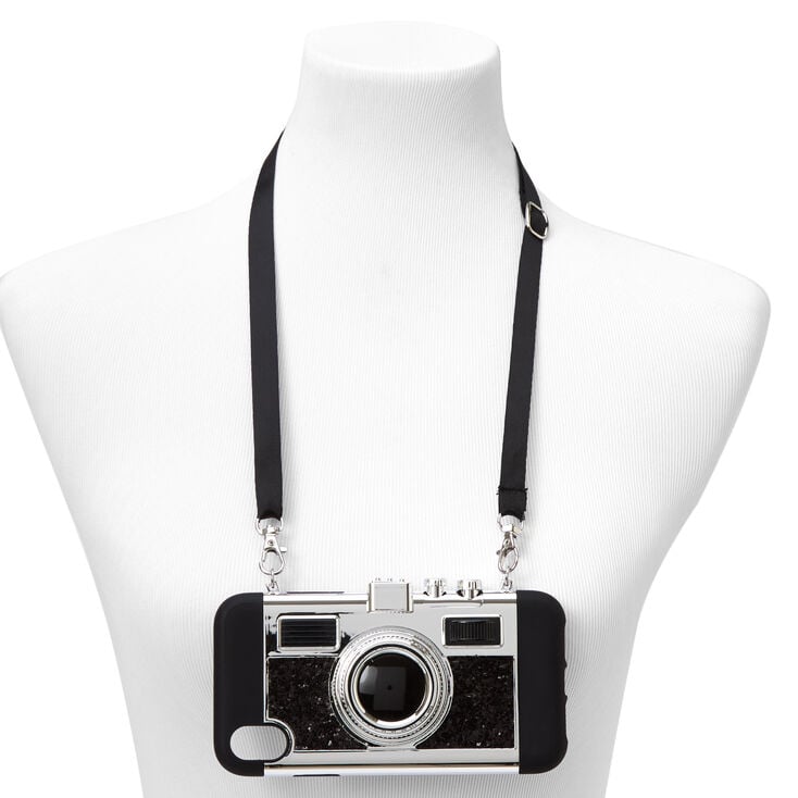 Black Glitter Camera Phone Case - Fits iPhone&reg; XR,