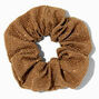 Brown Embellished Gold Sparkle Hair Scrunchie,