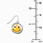 Silver Happy Face Confetti Shaker 1&quot; Drop Earrings,