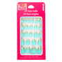 Glitter Fade French Tip Stiletto Press On Faux Nail Set - Mint, 24 Pack,
