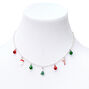 Silver Christmas Candy Cane Jewelry Set - 2 Pack,