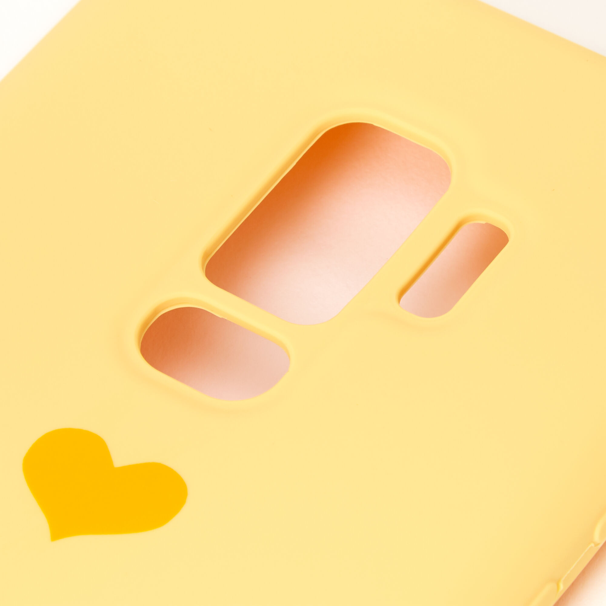 Coque de portable jaune avec cœur - Compatible avec Samsung Galaxy S9 Plus,