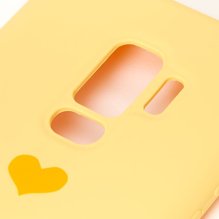 Yellow Heart Phone Case - Fits Samsung Galaxy S9 Plus,