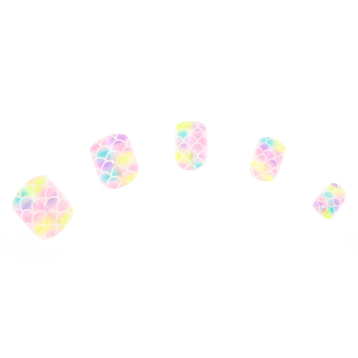Mermaid Scale Press On Faux Nail Set - 24 Pack,
