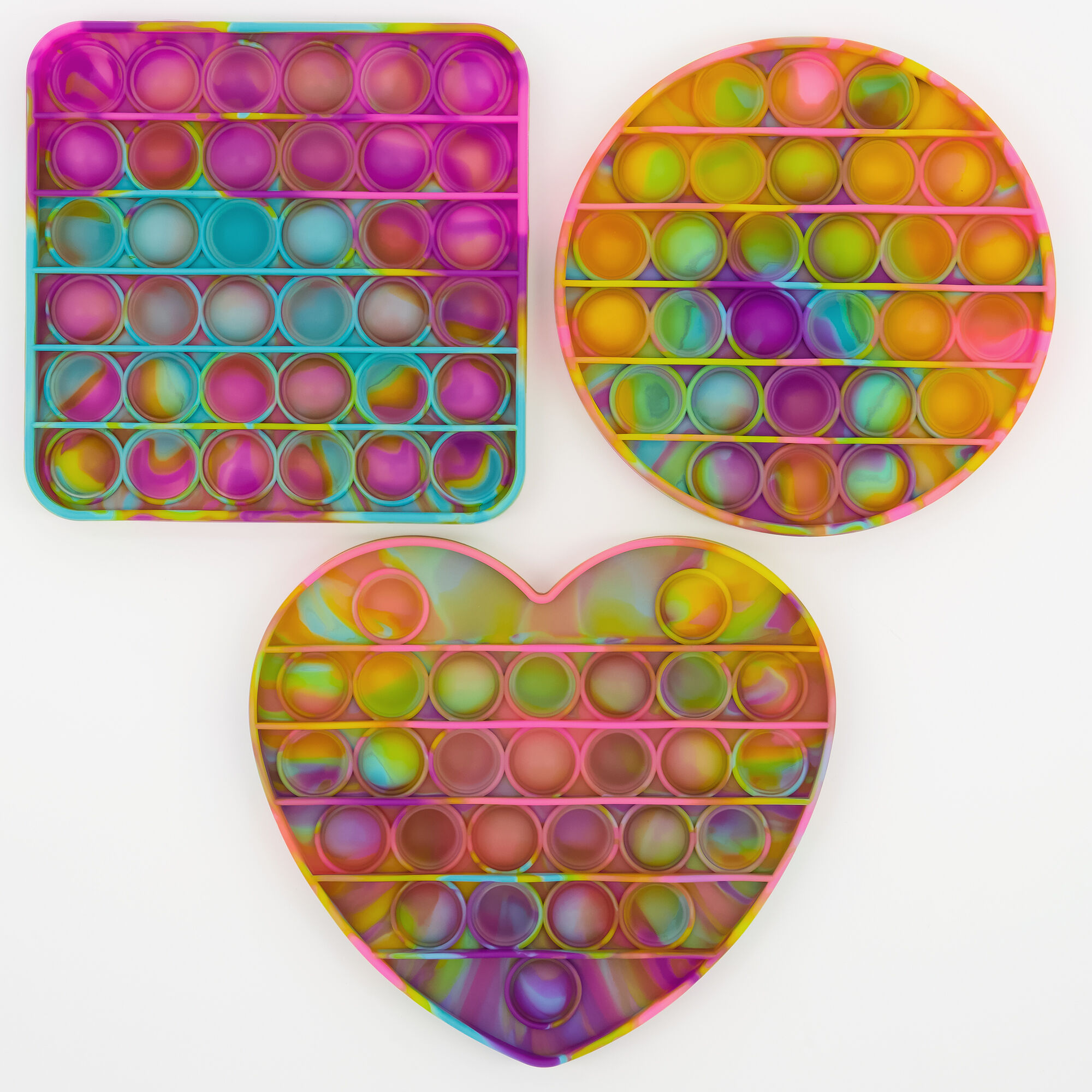 Jouet fidget Push Poppers pastel tie-dye - Les modèles peuvent varier,