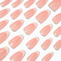 French Tip Glazed Long Almond Vegan Faux Nail Set - 24 Pack,