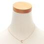 Gold Stone Initial Pendant Necklace - C,