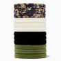&Eacute;lastiques unis et floraux camouflage - Lot de 12,