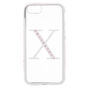 Coque de portable &agrave; initiale X et pierres roses- Compatible avec iPhone 6/7/8/SE,