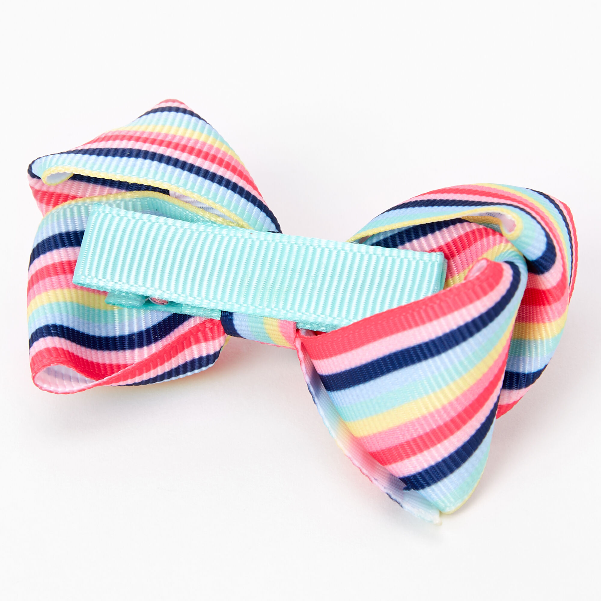 green and pink stripe Hair Bow Clips/girls Accessories 3 packs of yellow 