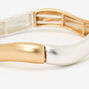Wavy Bars Stretch Bangle Bracelet - Gold/Silver,