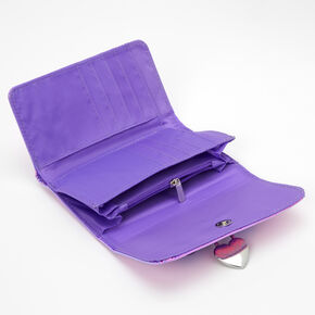 Vinyl Heart Printed Wallet - Purple,