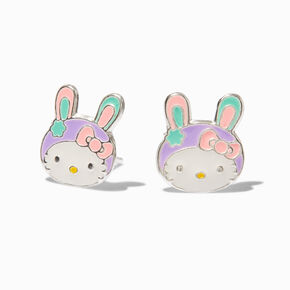 Sterling Silver Hello Kitty&reg; Claire&#39;s Exclusive Easter Bunny Stud Earrings,