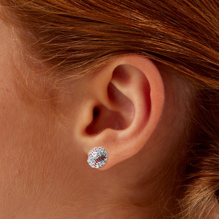 Embellished Baseball Stud Earrings,