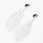 Black &amp; White 4&quot; Feather Yin Yang Drop Earrings,