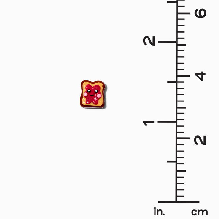 Sterling Silver Post Peanut Butter and Jelly Sandwich Stud Earrings,